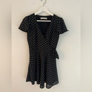 Abercrombie and Fitch Black and White dot wrap dress